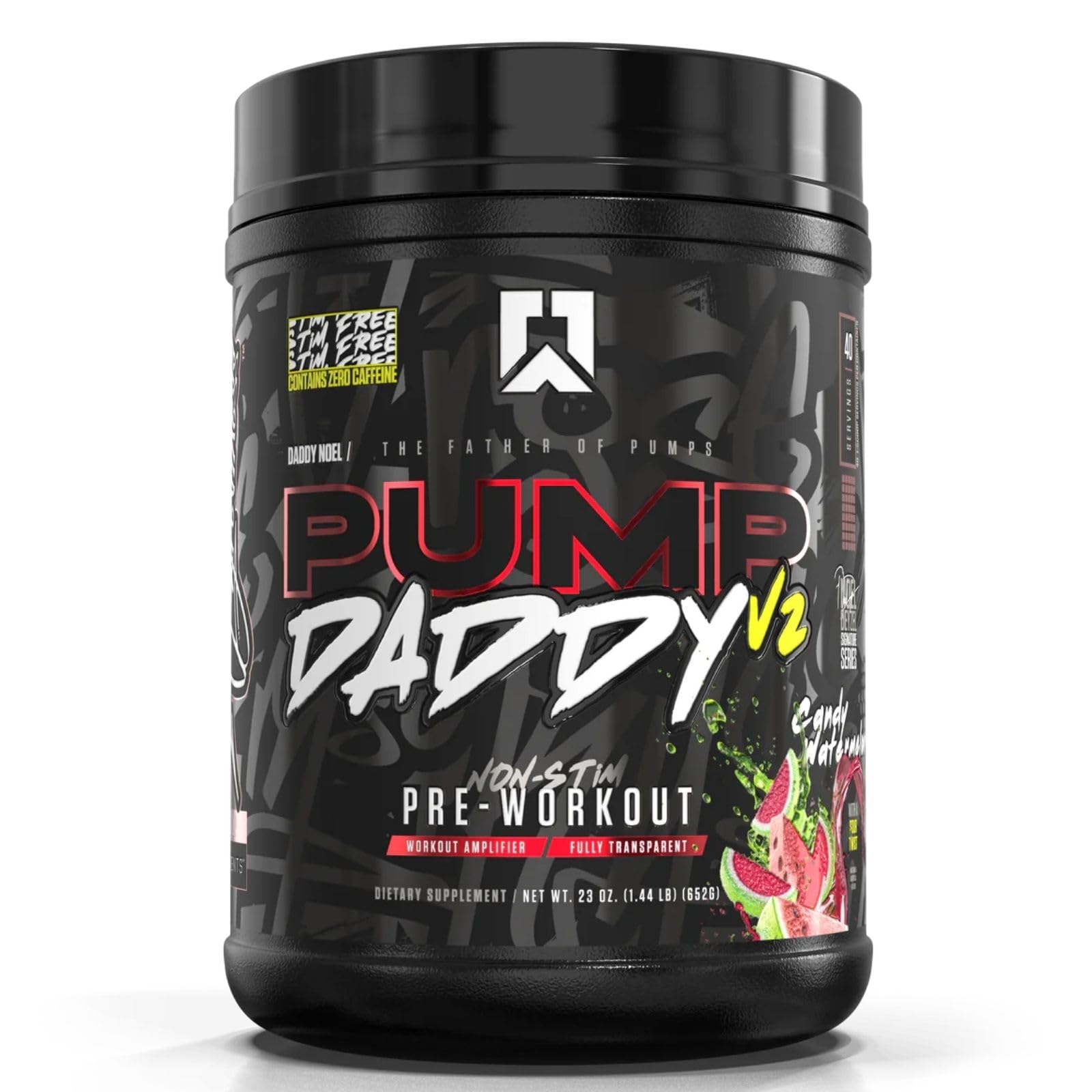 RYSE Signature Series Pump Daddy V2 | Official Noel Deyzel Non Stim Pre Workout | with Citrulline Beta Alanine Creatine | 40 Servings (Candy Watermelon)