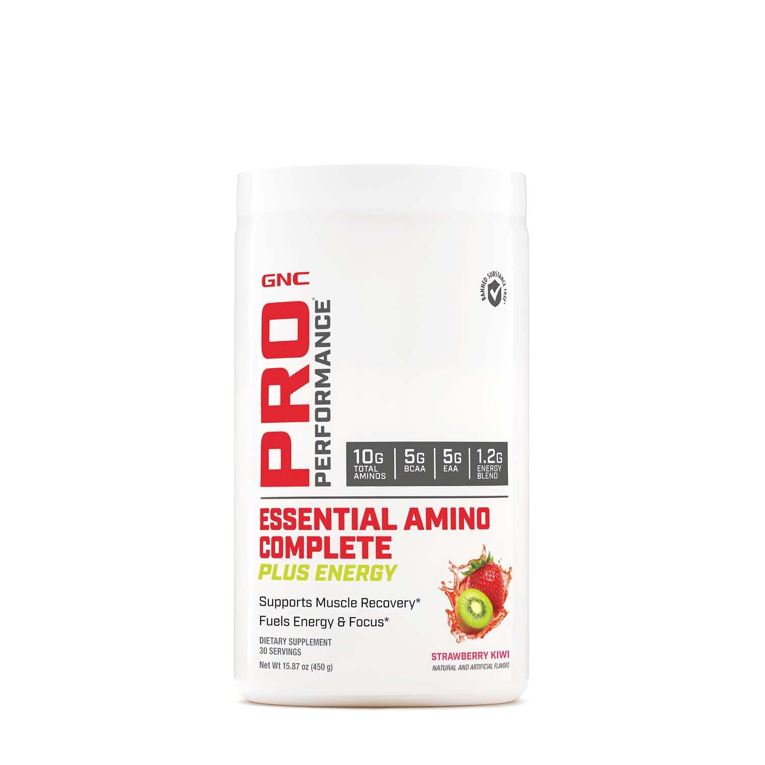 GNC Pro Performance Essential Amino Complete Plus Energy Strawberry Kiwi 15.9 oz. Supports Muscle Recovery