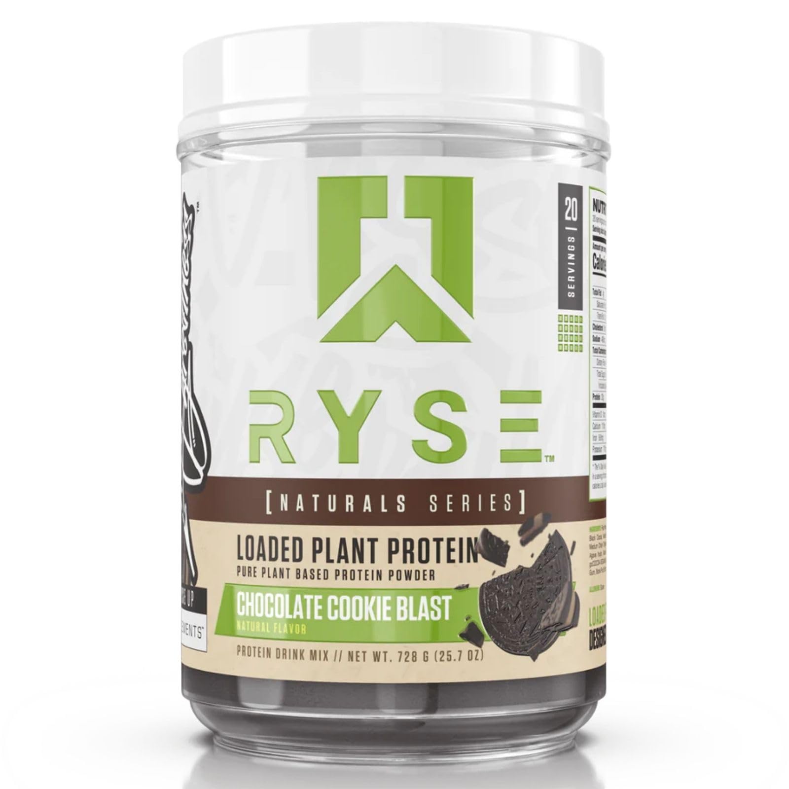 RYSE Naturals Series Loaded Plant Protein | 20g Protein from Pea Chickpea & Barley Rice | Zero Artificial Colors Flavors or Sweeteners | 20 Servings (Chocolate Cookie Blast)