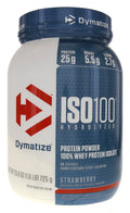 Dymatize ISO 100 Whey Protein Powder with Hydrolyzed Whey Isolate Strawberry 25.6 Ounce